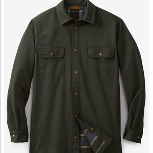 NWOT Big & Tall Flannel-Lined Twill Shirt Jacket